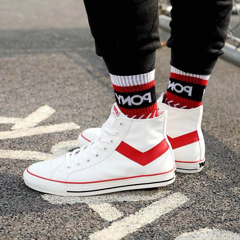 PONY Bonnie Canvas Shoes High Silo Classic Style Shoes Lovers Casual Korean version Shootter Trend sneakers