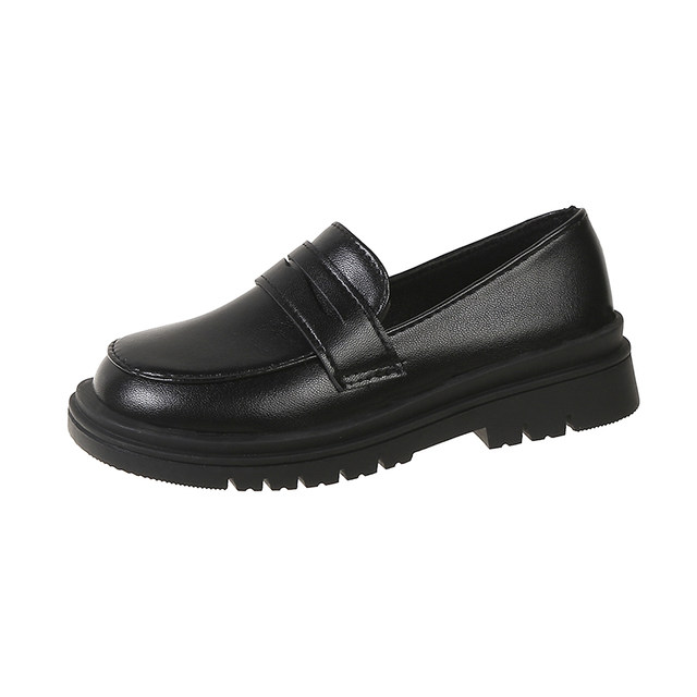 Girls' small leather shoes, spring and autumn, children's black single shoes, British style boys' performance shoes, soft bottom peas performance shoes