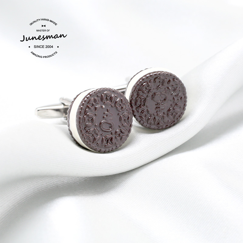 Twisting and Licking! June Man Handmade French Shirt Cufflinks Men's Cufflinks Oreo