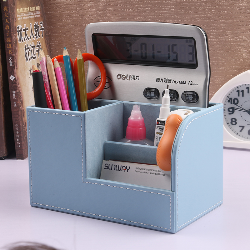 Multi-functional desk surface stationery storage box Creative fashion pen holder Korean simple European cute little fresh