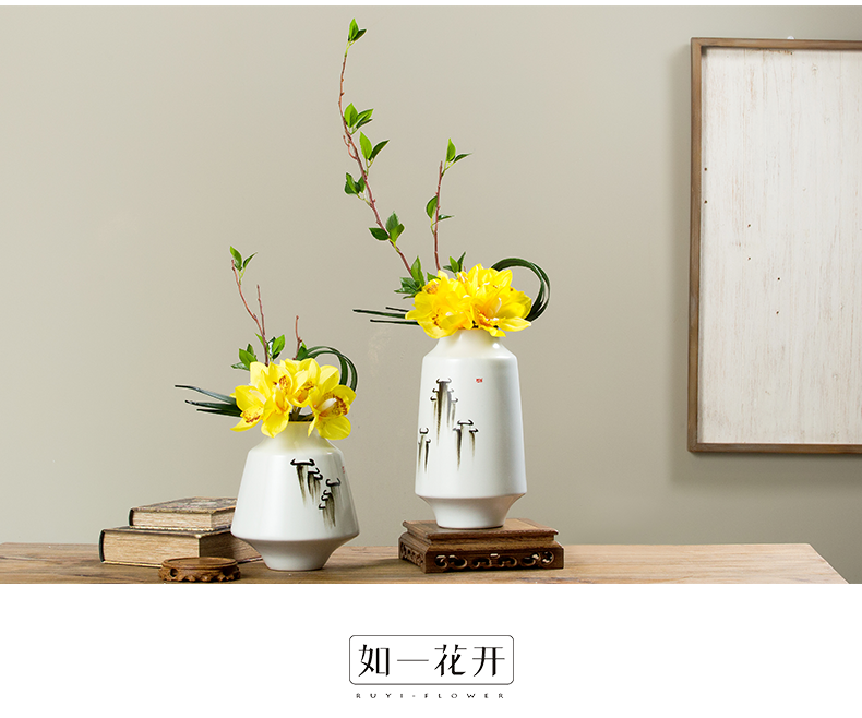 Creative new Chinese style home sitting room adornment ceramic vase is placed a large indoor flower arranging single flower art suits for