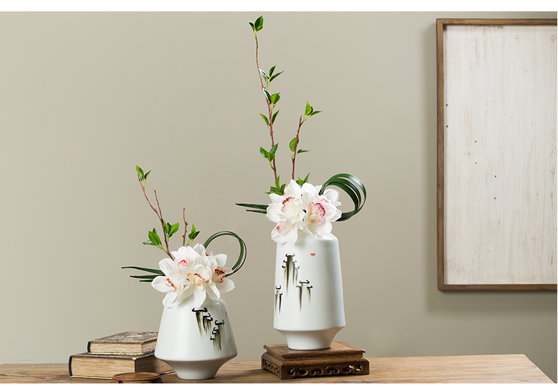 Creative new Chinese style home sitting room adornment ceramic vase is placed a large indoor flower arranging single flower art suits for