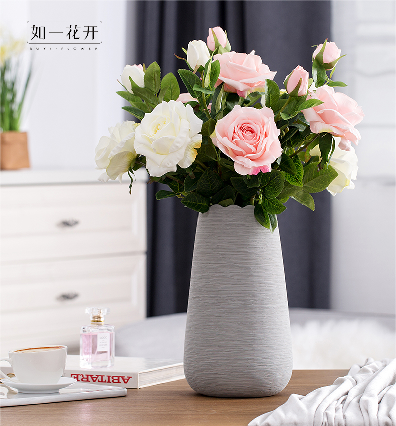 Nordic I and contracted land sitting room creative flower arranging dried flower ceramic vases, furnishing articles home decoration decoration