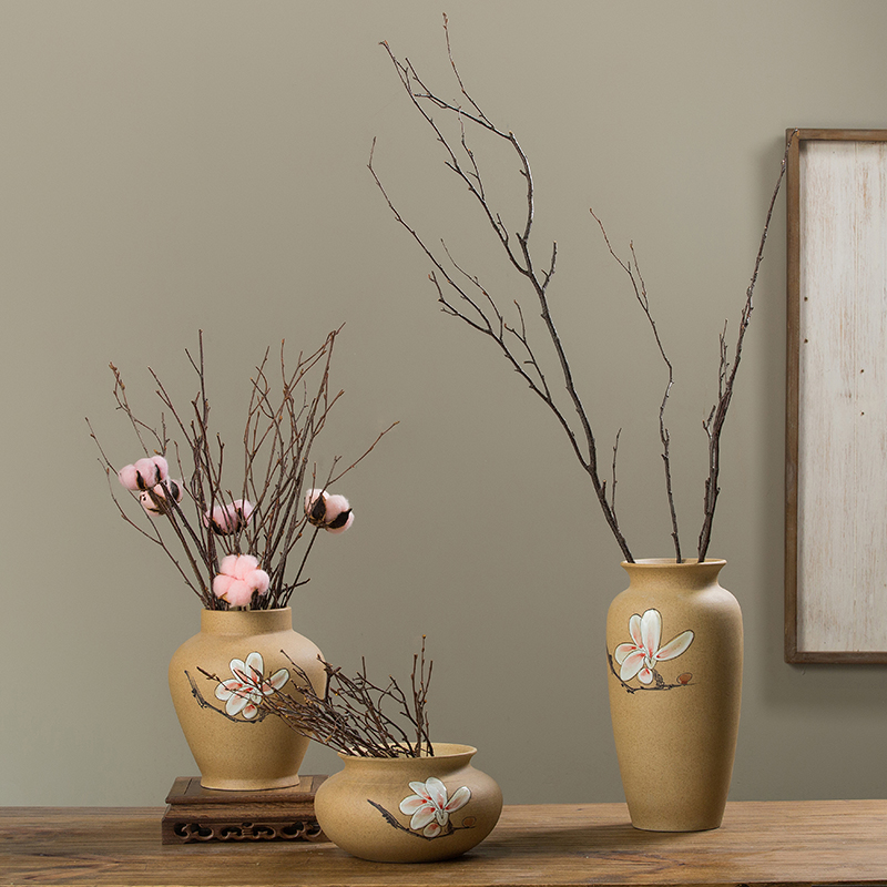 New Chinese style hand - made ceramic vase large sitting room place flower arranging flowers home wine dried flower adornment ornament
