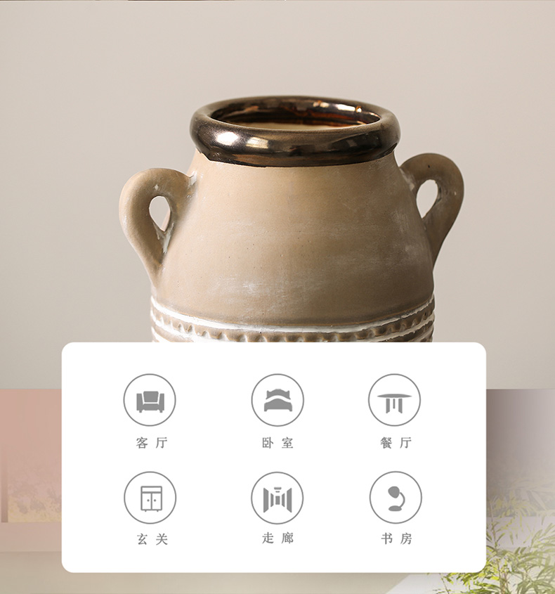 Restoring ancient ways, like a flower garden ceramic vases, flower art suit simulation pomegranate fruit flowers sitting room adornment is placed
