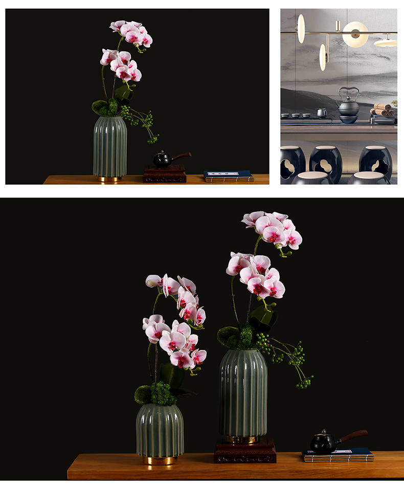 New Chinese style butterfly orchid simulation for furnishing articles home sitting room adornment flower on the table decoration ceramic flower pot