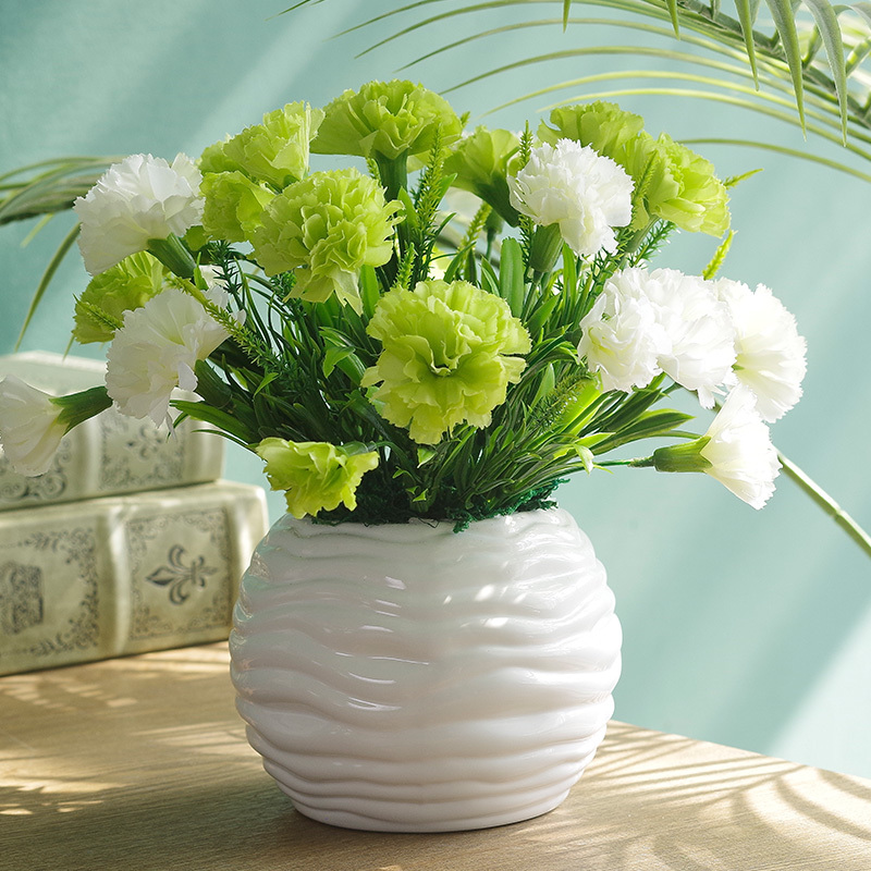 Small fresh carnation simulation flower set fake flower pot plant decorative flower ornaments holiday gifts for parents to send teachers