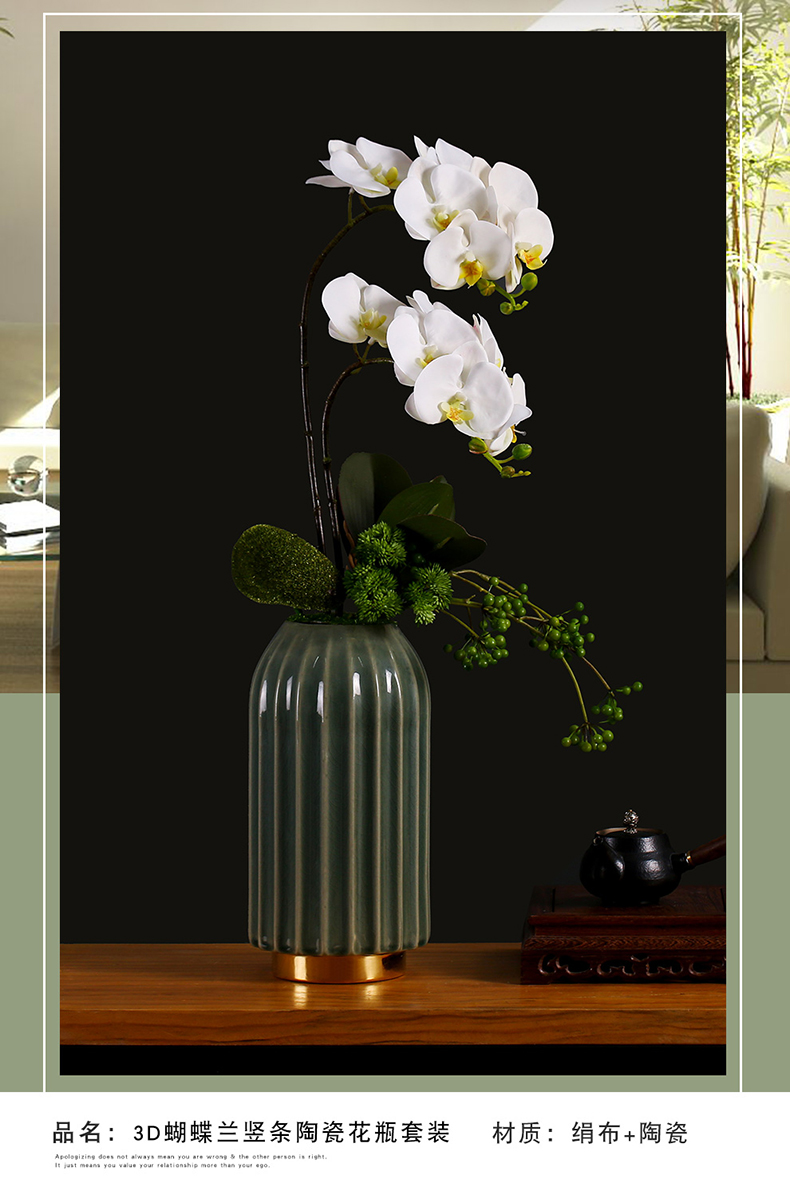 New Chinese style butterfly orchid simulation for furnishing articles home sitting room adornment flower on the table decoration ceramic flower pot