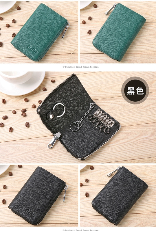 Ouliss túi da chìa khóa xe túi xách nữ Hàn Quốc dung lượng lớn đa chức năng thẻ cửa túi lưu trữ - Trường hợp chính