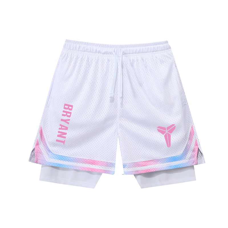 Kobe Bryant Basketball Shorts, Faux Two-Piece Half Pants, Summer Quick-Dry Breathable High-Elastic Lining, Three-Point American-Style Running Sports Shorts