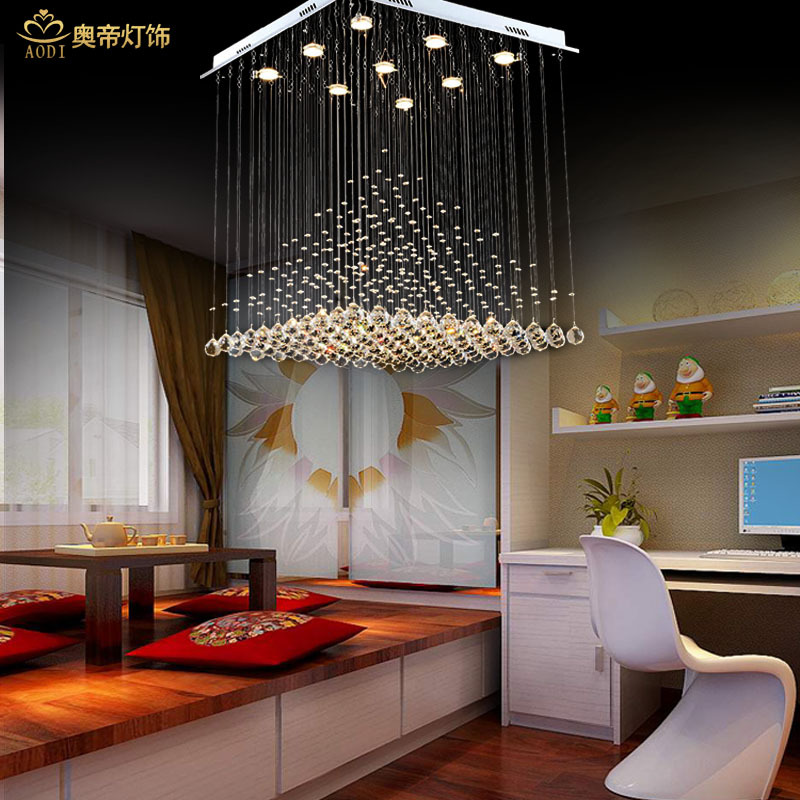 Villa Living Room Lamp, Hotel Bedroom Lamp, Duplex Hall Crystal Chandelier, Creative and Unique Dining Room Lamp, Pyramid Chandelier