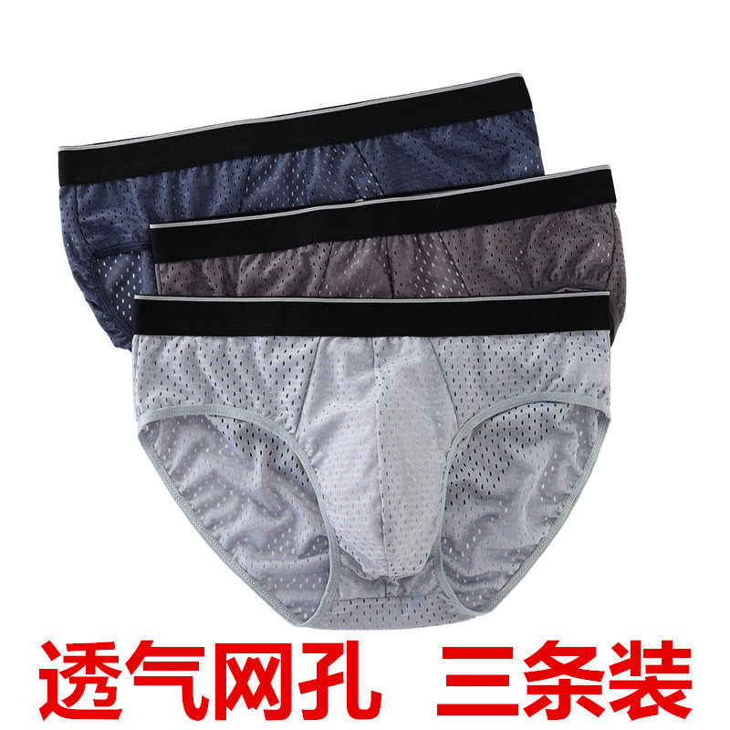 Underwear men's ice silk mesh breathable summer ultra-thin shorts men's modal mesh men's underwear briefs