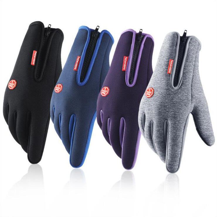 New waterproof gloves outdoor riding men's winter touch screen windproof women's laps sports warm and suede mountaineering skiing