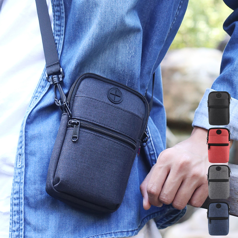 Multifunctional 6 3 inch mobile phone bag men's waist bag men wear belt mobile phone bag coin purse hanging bag shoulder messenger bag