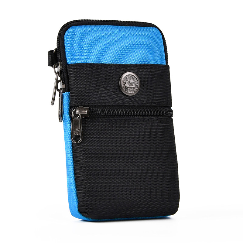 Outdoor Pocket Men Wear Leather Strap Mobile Phone Bag Multifunction Hanging Bag Travel Single Shoulder Diagonal Satchel Purse Woman