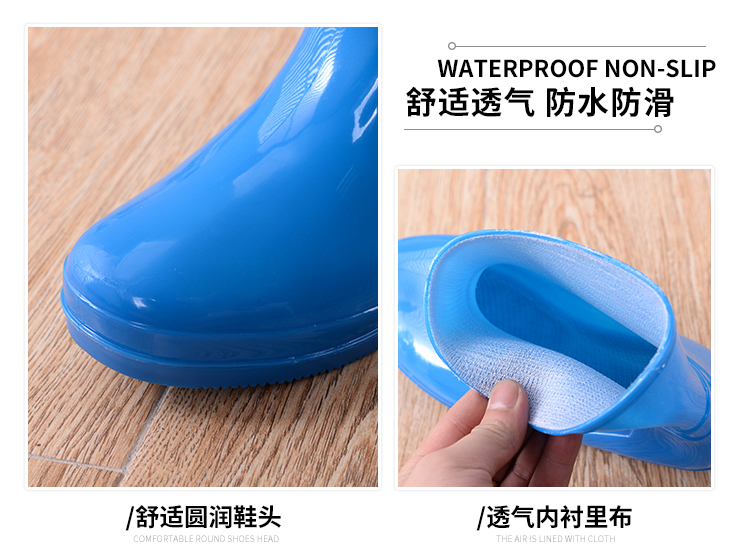 Giày đế thấp giúp giày ống ngắn nữ chống trượt mang giày nước bếp đầu bếp công sở giày đế dày đế mềm đi mưa cao su bọc giày đi mưa chống nước cổ cao