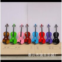 Colorful violin for beginners adults and children to practice violin all wood white pink purple blue red black mute instrument