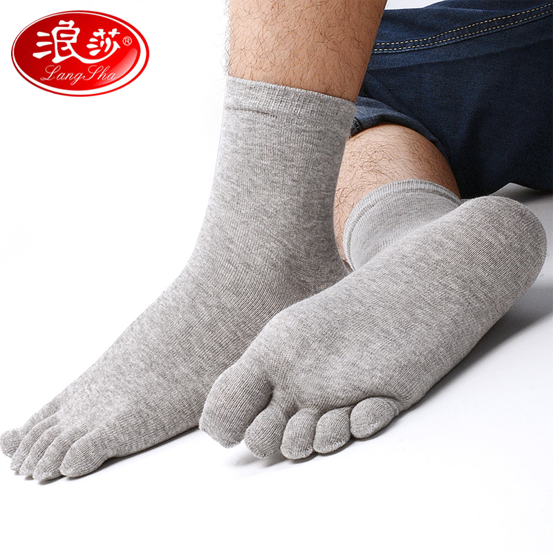 Romana Five Finger Socks Men's Pure Cotton Midtoe Socks Male deodorant with foot toe movement All cotton Sub-finger Spring and Autumn