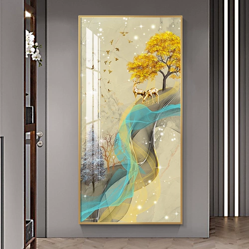 Сотни птиц Gao Fei Современная легкая роскошная крыльца декоративная живопись значительная абстрактная вертикальная версия фэнтезийной атмосферы фантастического атмосферного коридора