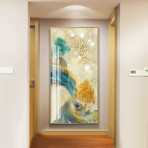 Сотни птиц Gao Fei Современная легкая роскошная крыльца декоративная живопись значительная абстрактная вертикальная версия фэнтезийной атмосферы фантастического атмосферного коридора