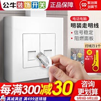 Bulls open switch socket telephone computer wiring panel open wire box system network network cable Wall information weak current