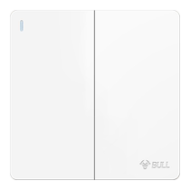 Bull double-open double-control light switch wall two-position 2-position double-connected home bedroom staircase two-position panel