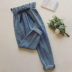 Mùa thu đông phiên bản Hàn Quốc mới to béo cao mm cao eo thon chín điểm quần jeans hoa nữ lửng ống rộng Harlan quần ống rộng thủy triều quần áo nữ đẹp Quần jean