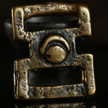 Rare 14th century Sun and Moon Sutra buckle burst old antique auspicious collection