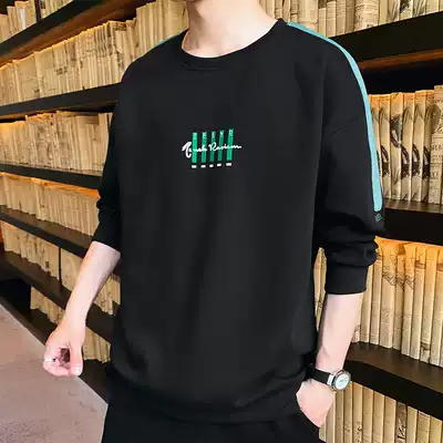 2020 Spring and Autumn new round neck thick cotton T Korean trend loose clothes coat men's fashion brand ins Wild