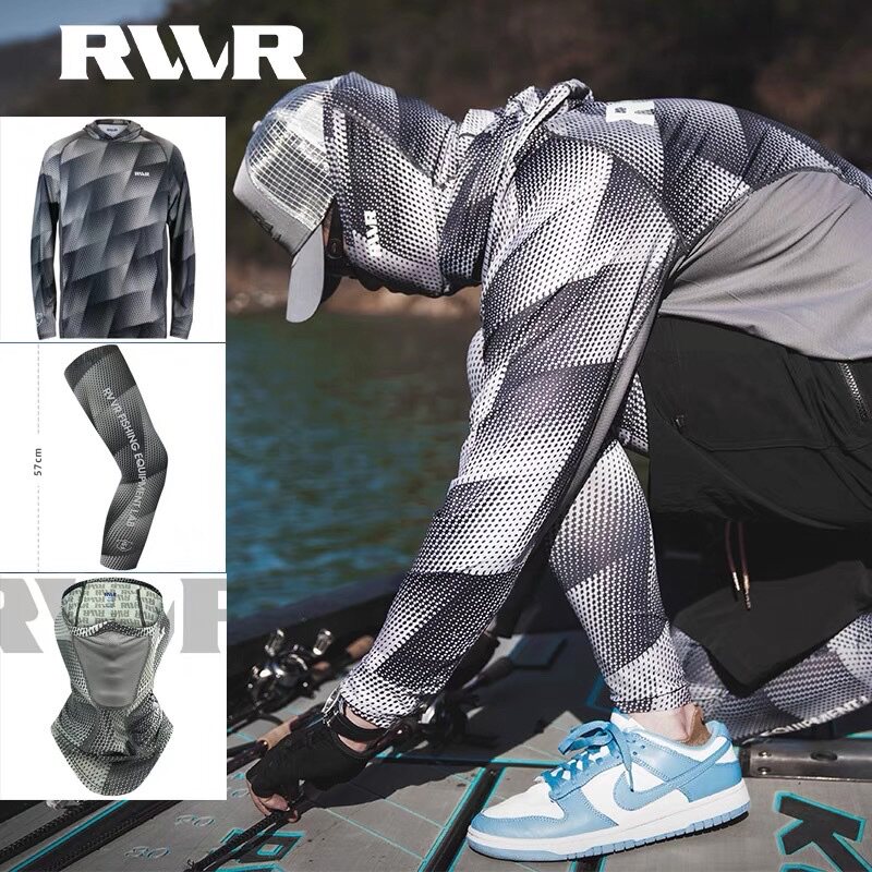 22 RVVR sunscreen suits, face shields, arm guards, gloves, ice silk, quick-drying, anti-ultraviolet, outdoor lure fishing clothing, long and short sleeves