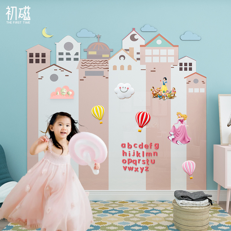Magnetic Force Iron Black Whiteboard Graffiti Wall Collage Princess Children's Book Room Arranged Bedroom Wall wall Soft Decorative Creativity