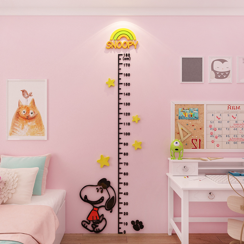 Snoopy height sticker baby child measurement height wall sticker acrylic stereo children's room decoration cartoon sticker