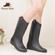 Spring Summer Inglent Rain Shoes Sublight Rain Boots Women Fashion South Korea 100 Hitch Water Shoe Shoes Rubber Shoes Anti Slip Midcylinder Horse Boots Woman