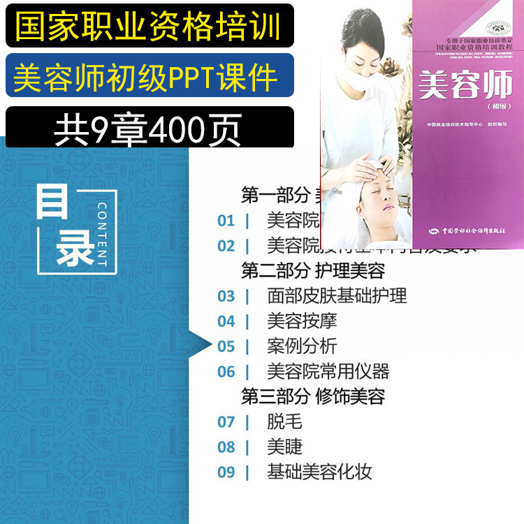美容院美容师培训PPT课件 美容师初级技能培训课件资料教具模型