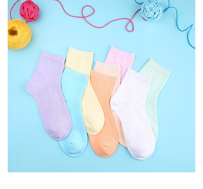 Vớ nữ ống vớ Nhật Bản màu cotton rắn vớ nữ phiên bản Hàn Quốc của gió đại học Nhật Bản mùa xuân và mùa hè mỏng phần sinh viên Hàn Quốc - Vớ hàng tuần