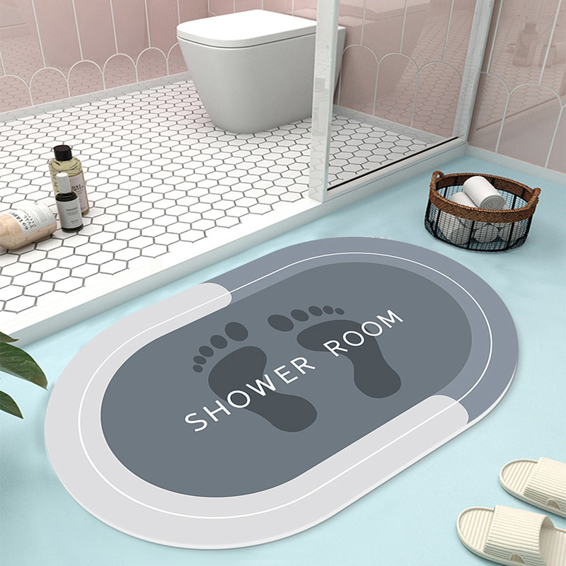 Silicon Algae Clay Soft Absorbent Ground Mat Bathroom Anti-Slip Dressing Room Doormat Doormat Home Footbed Bathroom Toilet Carpets