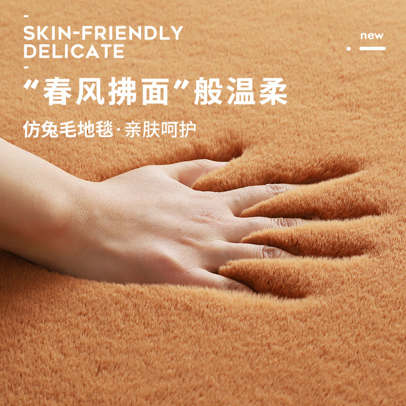 Nordic minimalist imitation rabbit fur carpet living room Bedroom simple sofa tea table bedside full of washed and adorable cushion