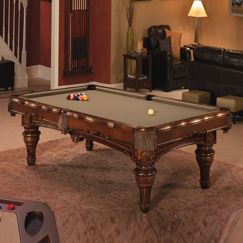 High-end custom villa American household standard carved pool table Nine-ball pool table Handmade solid wood pool table
