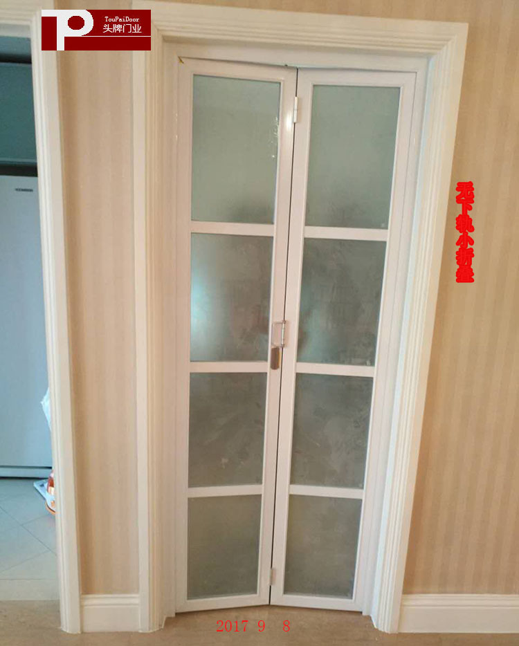 Shanghai head brand aluminum magnesium alloy no lower rail size folding door Kitchen door Bathroom door Bathroom partition door