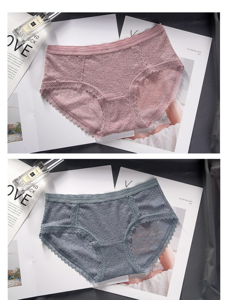 Quần nữ ren gợi cảm quần lót nữ trong suốt eo jacquard lưới openwork thoáng khí phụ nữ tóm tắt quần lót đẹp