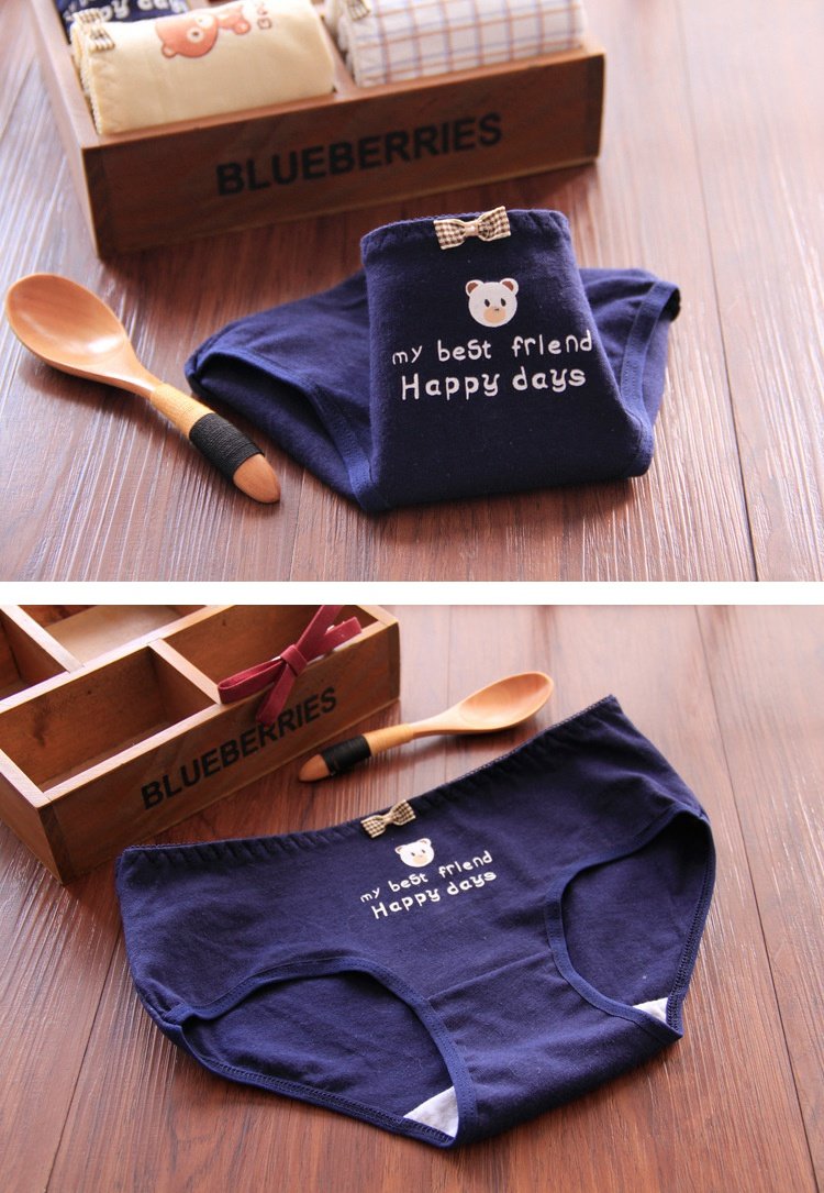 Đồ lót tam giác cotton Nhật Bản bán buôn Quần eo thấp cotton nữ đồ lót nữ hoạt hình gấu dễ thương đồ lót phụ nữ quần lót ren
