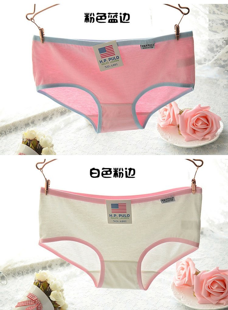 Cotton tam giác dễ thương cô gái bông thể thao kẹo màu cô gái sinh viên eo thấp đồ lót nữ bán buôn bikini đẹp