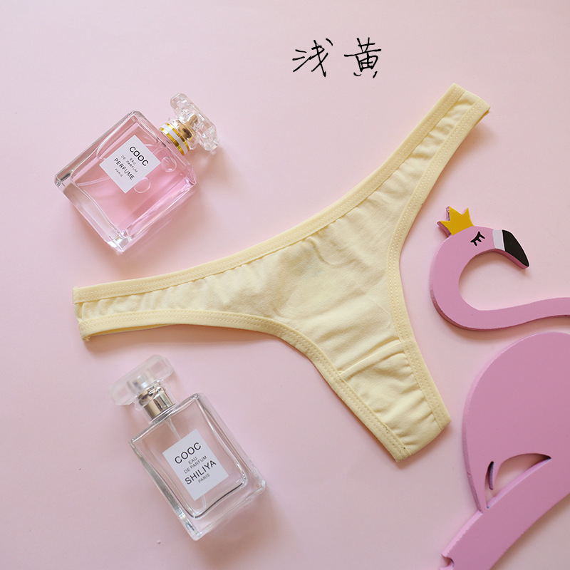 Đồ lót màu trắng sexy cotton sexy thong T-Shirt nữ chất lượng bông thoải mái cotton thấp eo đồ lót bán buôn