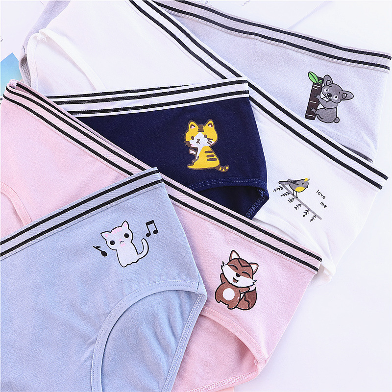 Cotton dễ thương kháng khuẩn eo thấp tóm tắt quần cotton cô gái 100% cotton tập tin đồ lót nữ bán buôn quần lót nâng mông