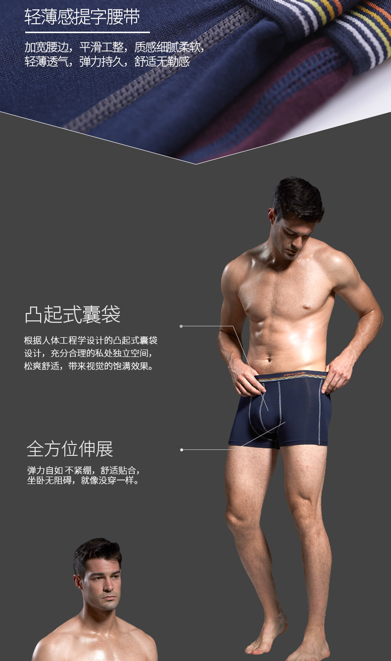 Pierre Cardin Modal Quần lót nam Boxer Quần lót Quần lót Quần hộp Hộp quà tặng do lot