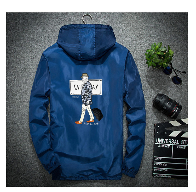 Xuân 2018 áo khoác rộng size nam rộng rãi cộng với phân bón để tăng sự thanh lịch cho giới trẻ mặc đồ thể thao chất béo áo mỏng áo jean nam