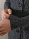 Velvet Hooded Wool Knitted Cardigan for Women, Mid-Length, Thickened, 2025 Autumn and Winter New Pure Wool Hooded Coat