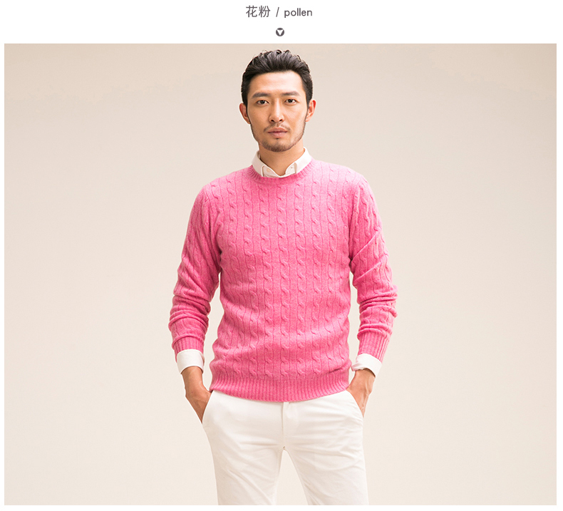 Cashmere cashmere áo len nam tinh khiết cashmere mùa thu và mùa đông mới vòng cổ xoắn kinh doanh đáy áo len áo len