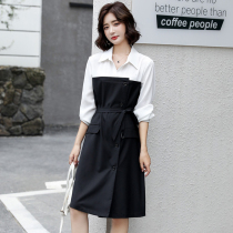 The long - range 2022 new waist - slim shirt dress dress - up style is a small design
