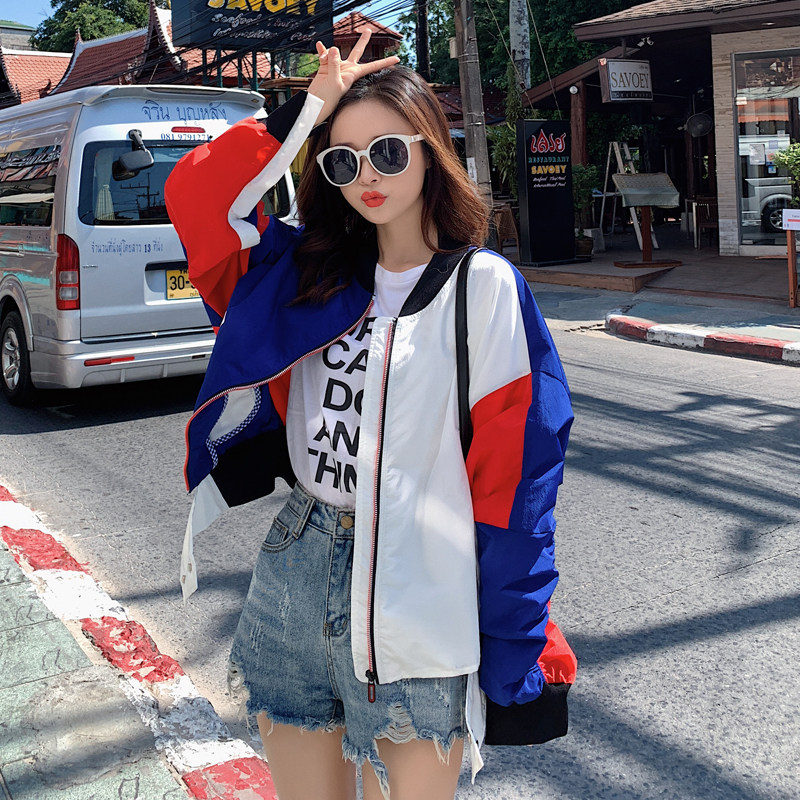 Coloring baseball suit women in the small summer 2023 new leisure sun jacket in August